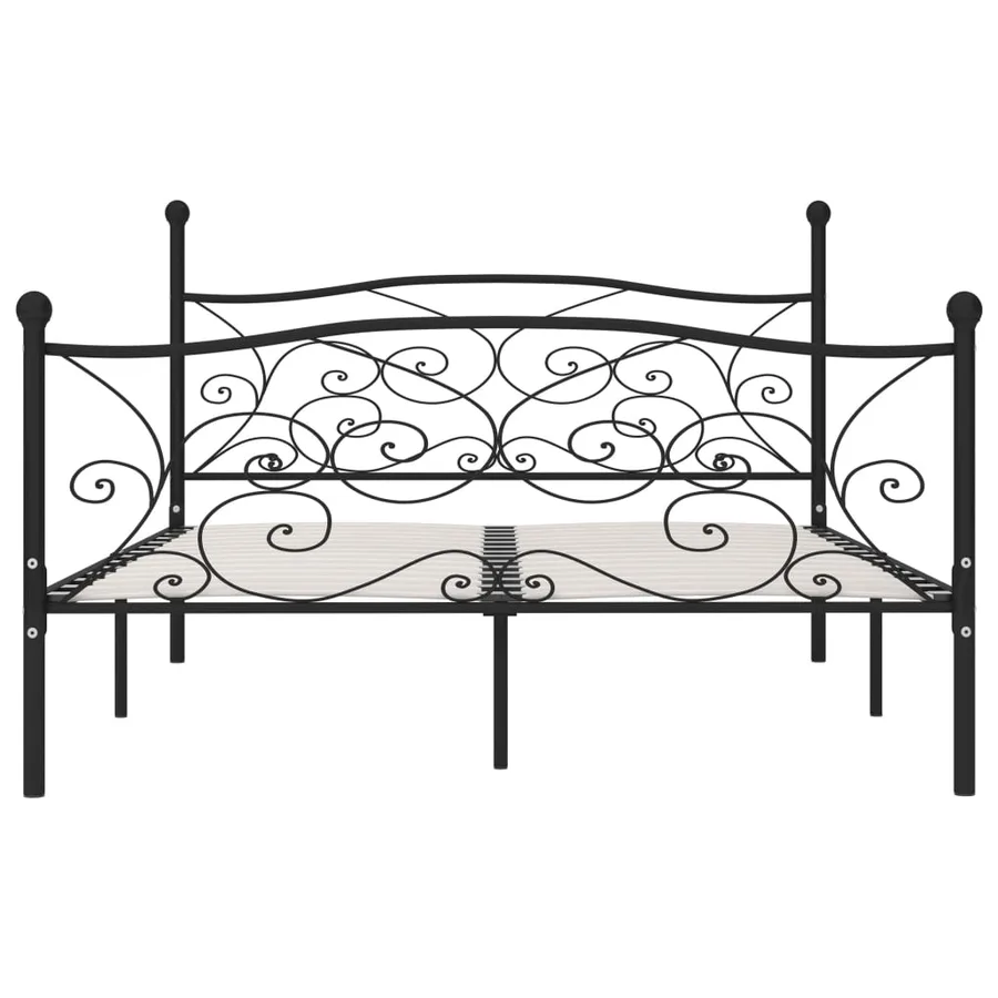 Cadre de lit sans matelas avec sommier à lattes métal 200x200cm - 3