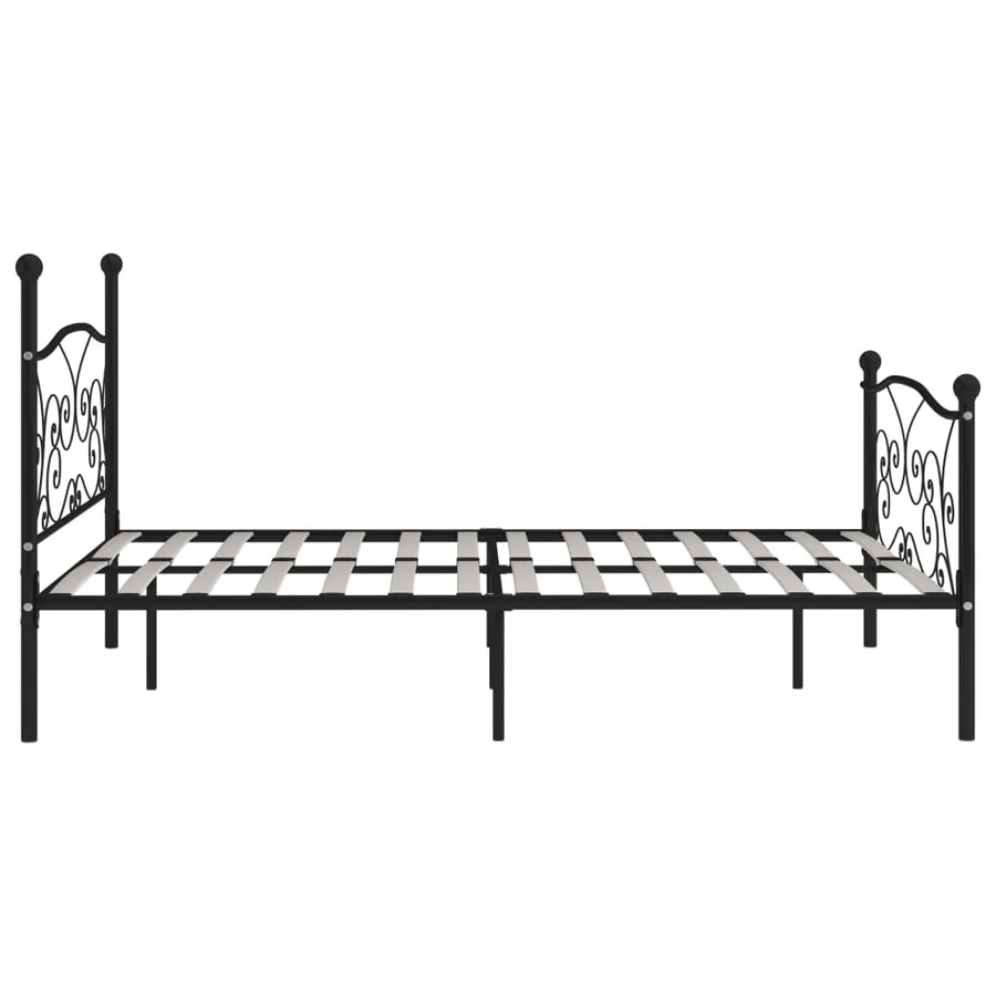 Cadre de lit sans matelas avec sommier à lattes métal 200x200cm - 4