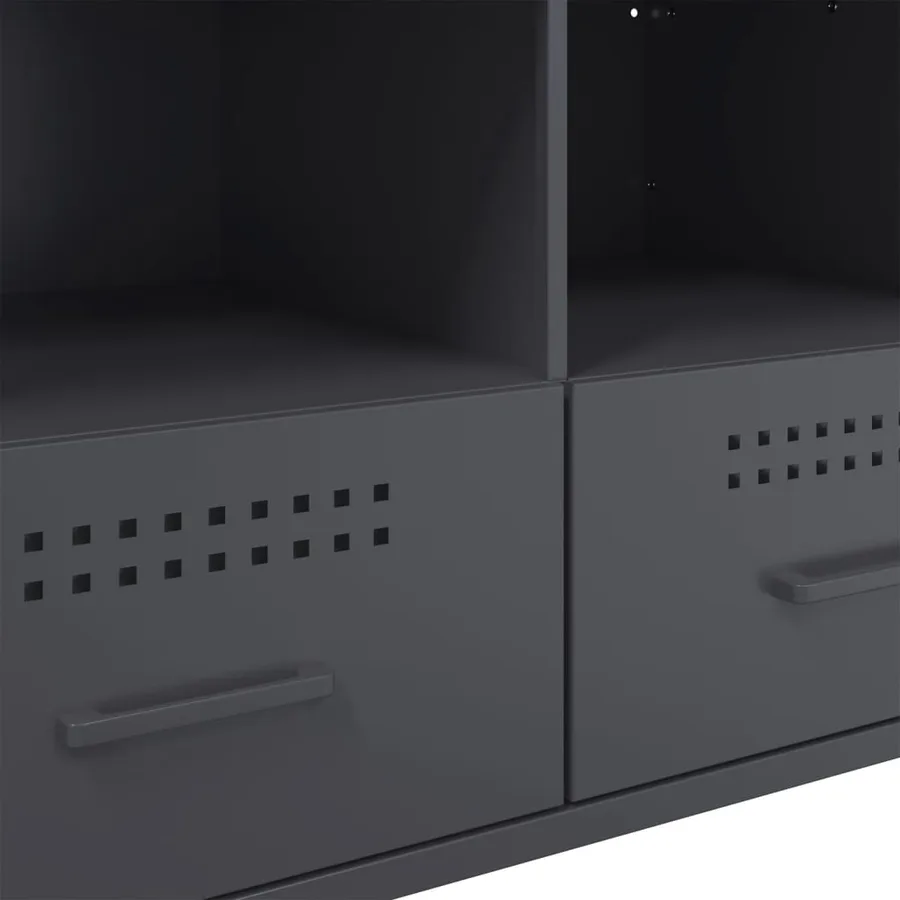 Meuble TV anthracite 68x39x50,5 cm acier - 11