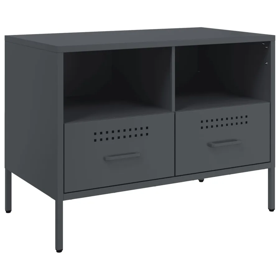 Meuble TV anthracite 68x39x50,5 cm acier - 2