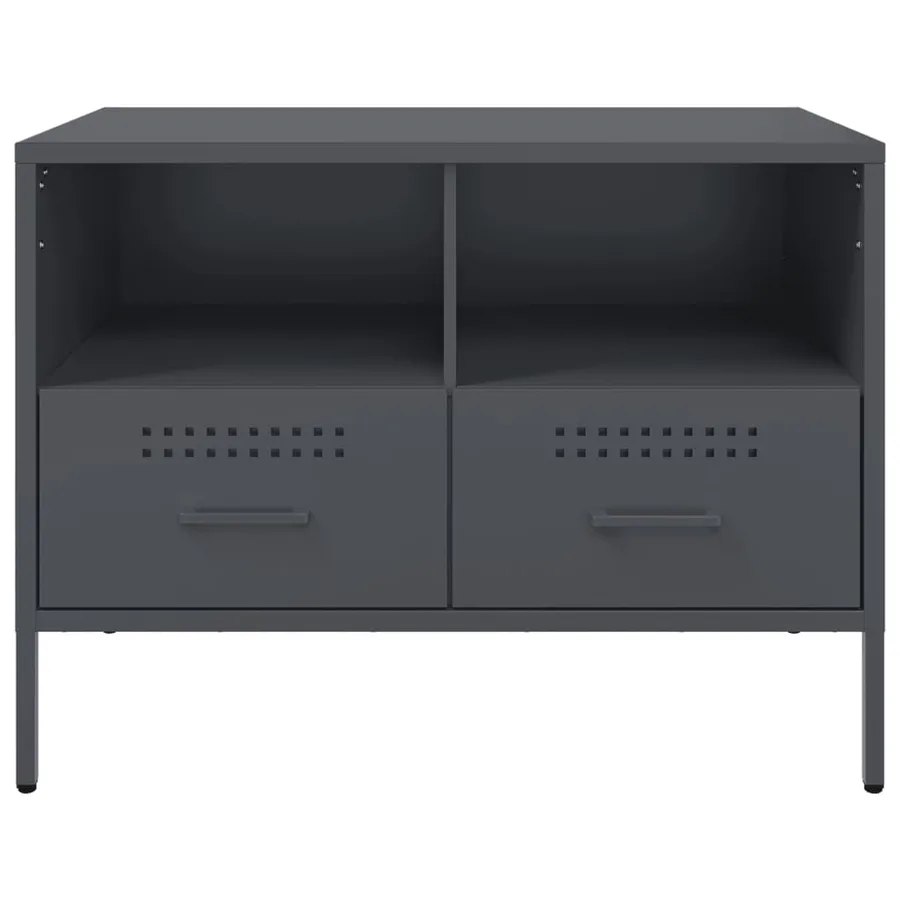 Meuble TV anthracite 68x39x50,5 cm acier - 6