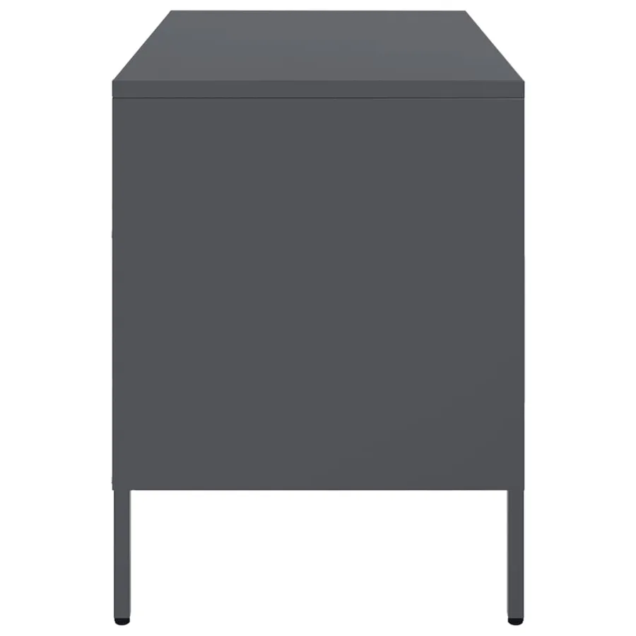 Meuble TV anthracite 68x39x50,5 cm acier - 7