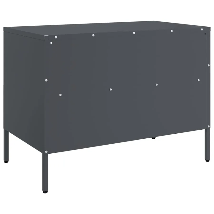 Meuble TV anthracite 68x39x50,5 cm acier - 8