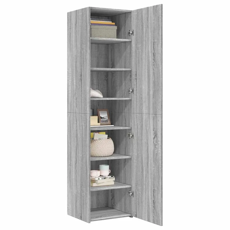 Buffet haut sonoma gris 45x42,5x185 cm bois d'ingénierie - 7