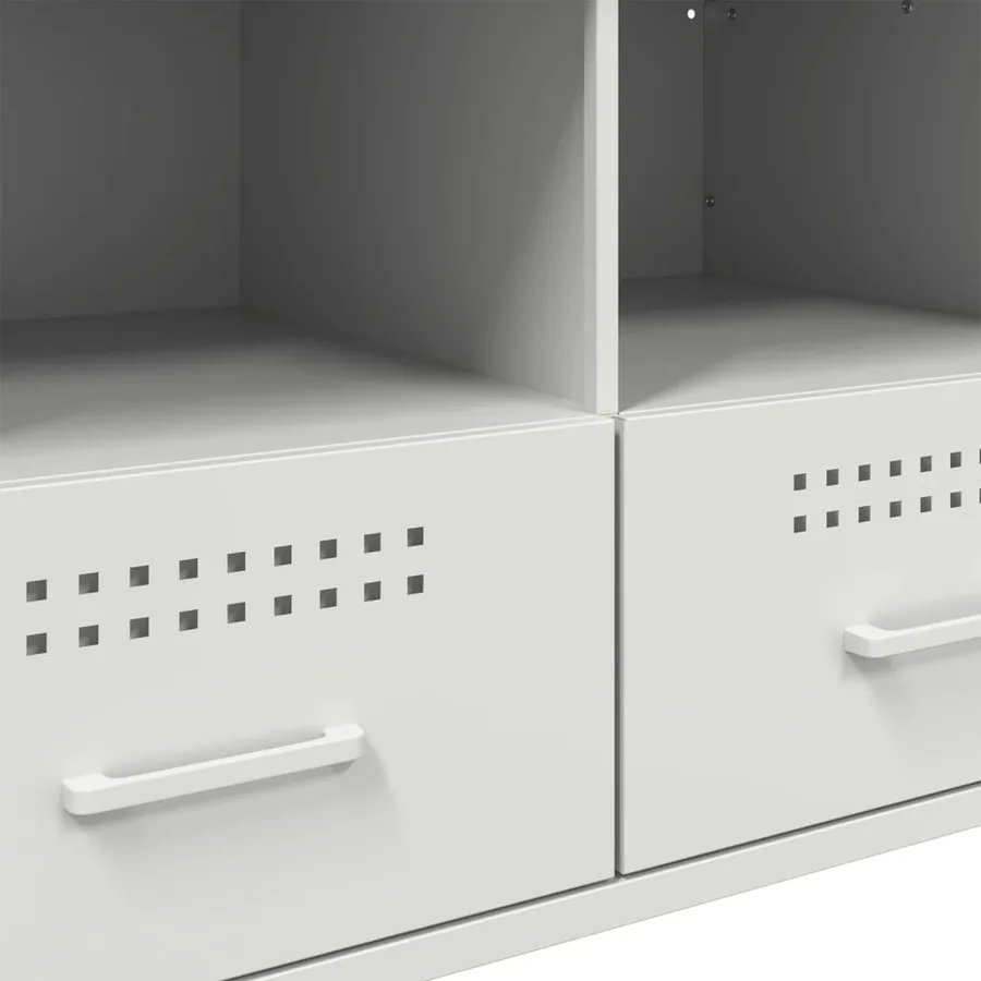 Meuble TV blanc 68x39x50,5 cm acier - 11