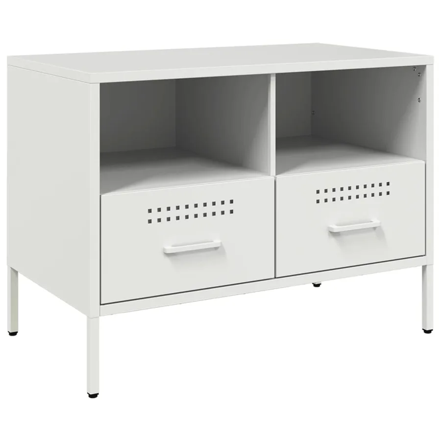 Meuble TV blanc 68x39x50,5 cm acier - 2