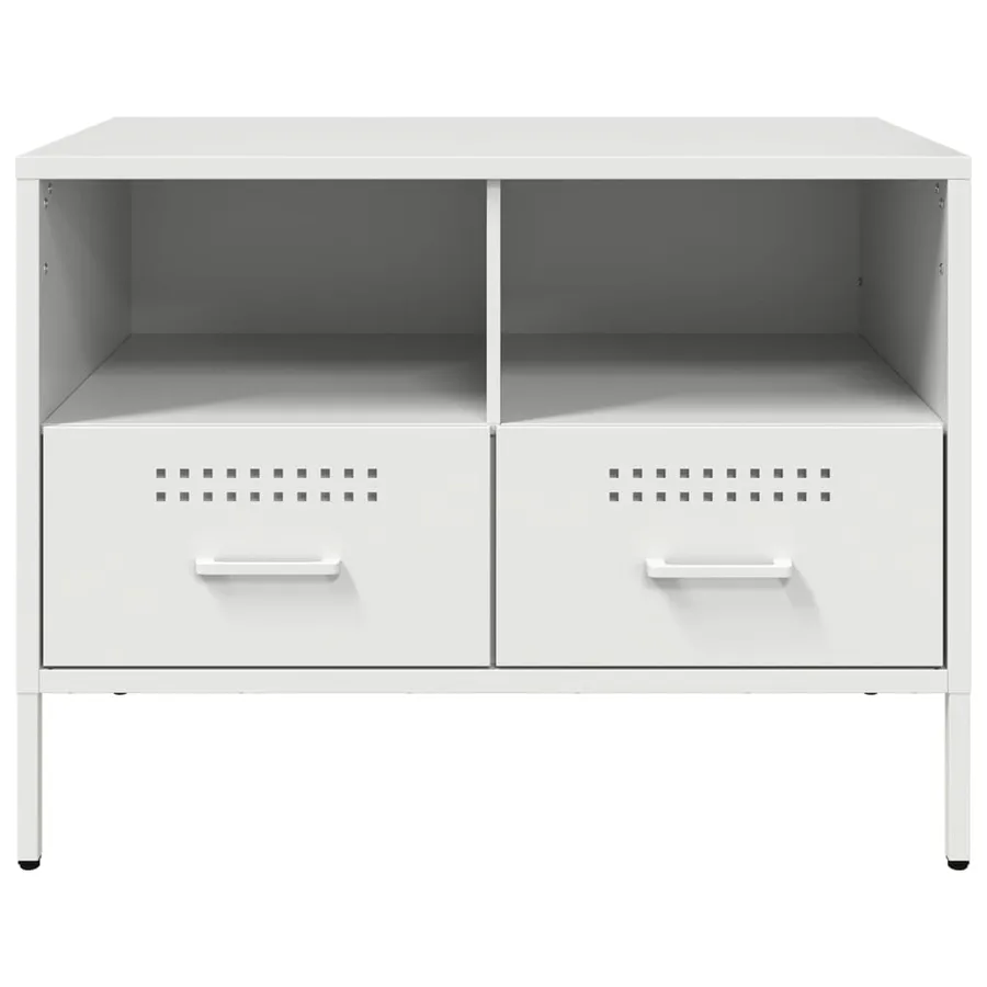 Meuble TV blanc 68x39x50,5 cm acier - 6