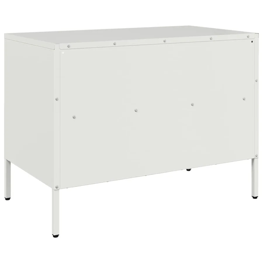 Meuble TV blanc 68x39x50,5 cm acier - 8