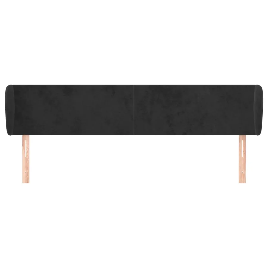 Tête de lit avec oreilles Noir 183x23x78/88 cm Velours - 3
