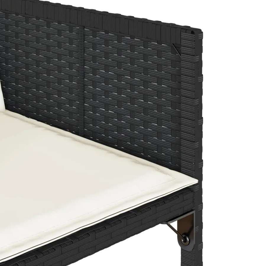 Ensemble à manger de jardin 9pcs coussins noir résine tressée - 6