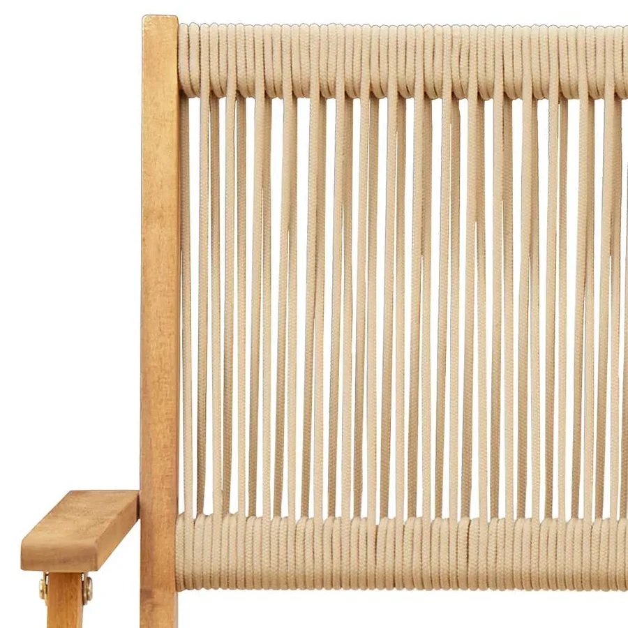 Ensemble de bistro 3 pcs beige polypropylène et bois massif - 10