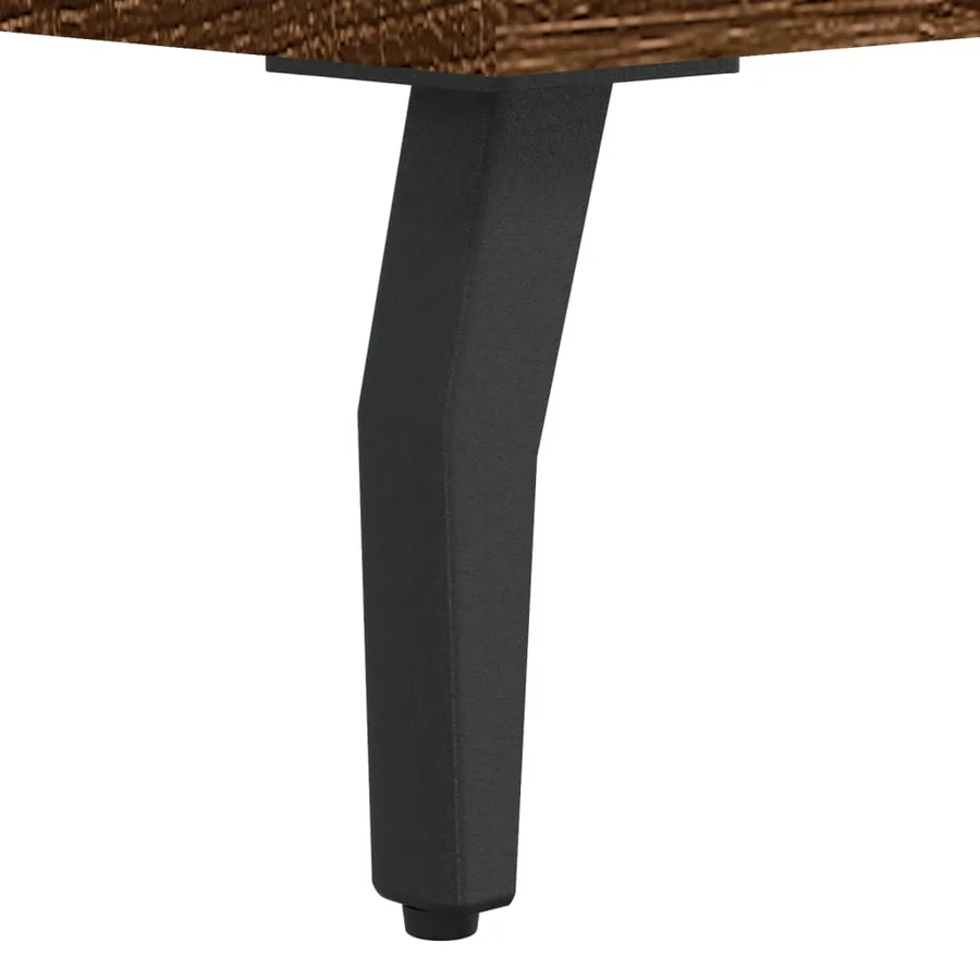 Buffet chêne marron 69,5x34x90 cm bois d'ingénierie - 12