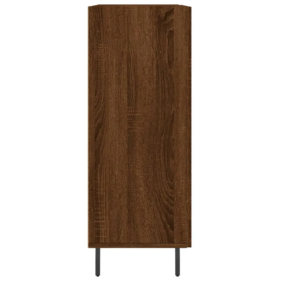 Buffet chêne marron 69,5x34x90 cm bois d'ingénierie - 7