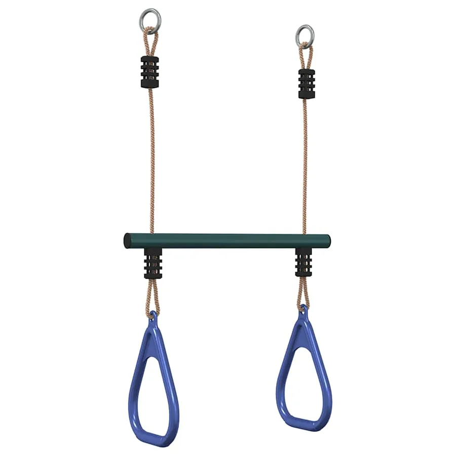 Barre de trapèze et anneaux de gymnastique d'enfants acier - 2