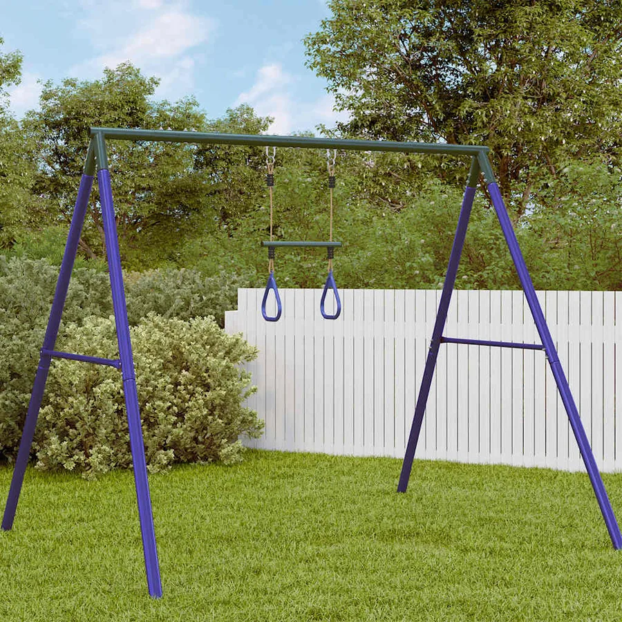 Barre de trapèze et anneaux de gymnastique d'enfants acier - 3