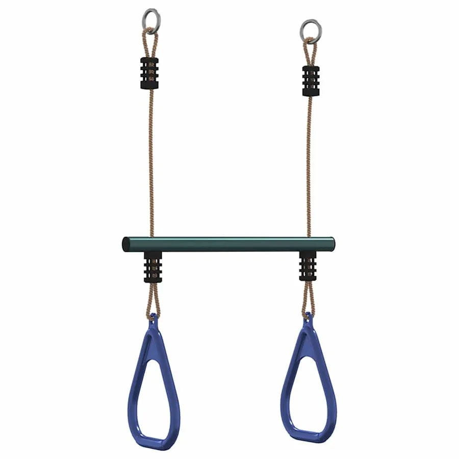 Barre de trapèze et anneaux de gymnastique d'enfants acier - 6