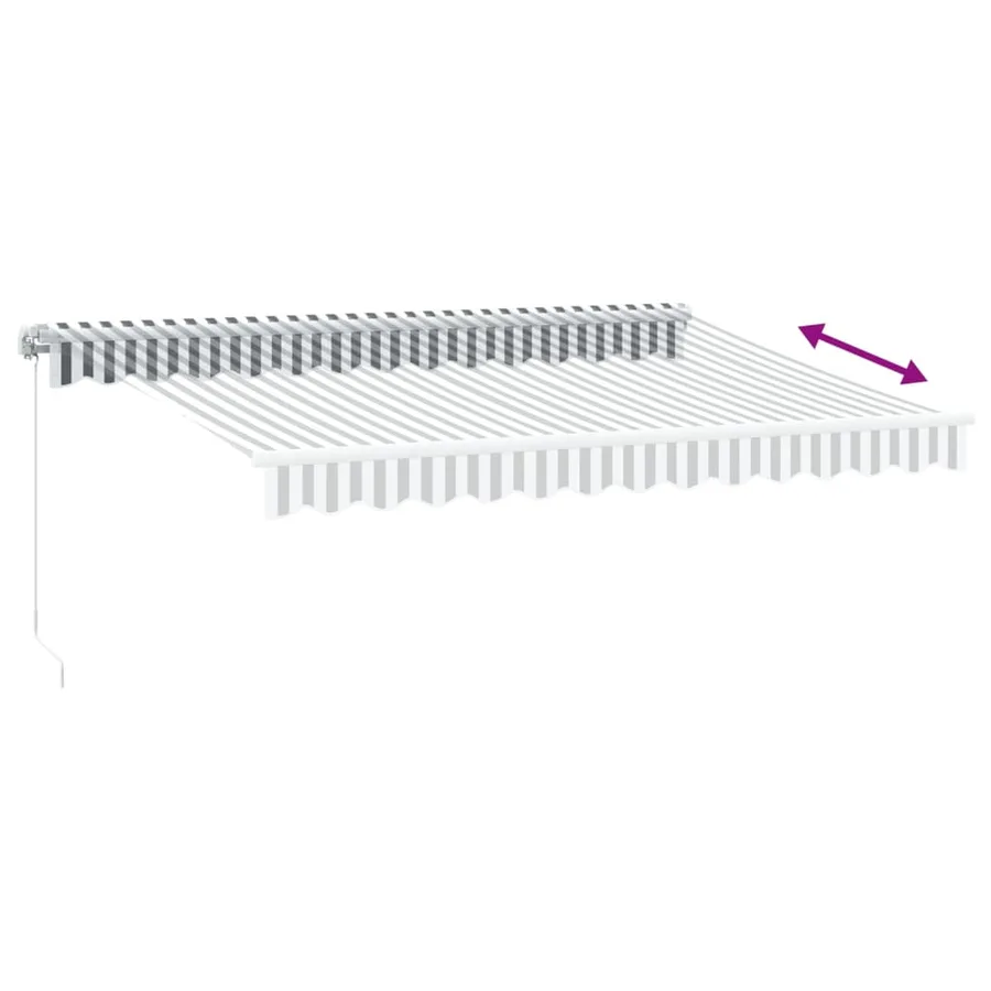 Auvent manuel rétractable avec LED anthracite blanc 350x250 cm - 9