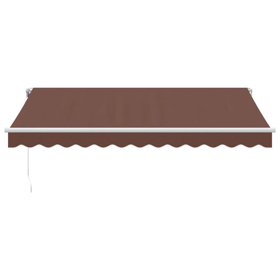 Auvent manuel rétractable avec LED marron 350x250 cm - 4