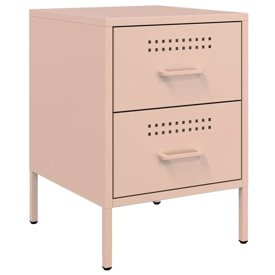 Table de chevet rose 36x39x50,5 cm acier - 2