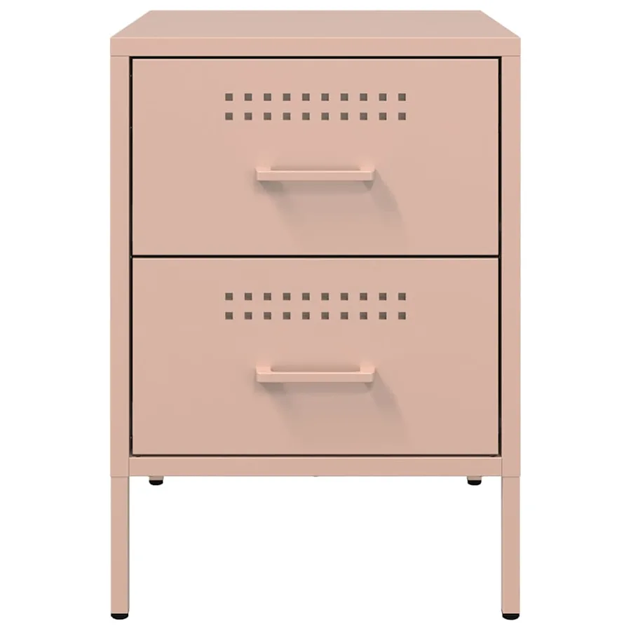 Table de chevet rose 36x39x50,5 cm acier - 6