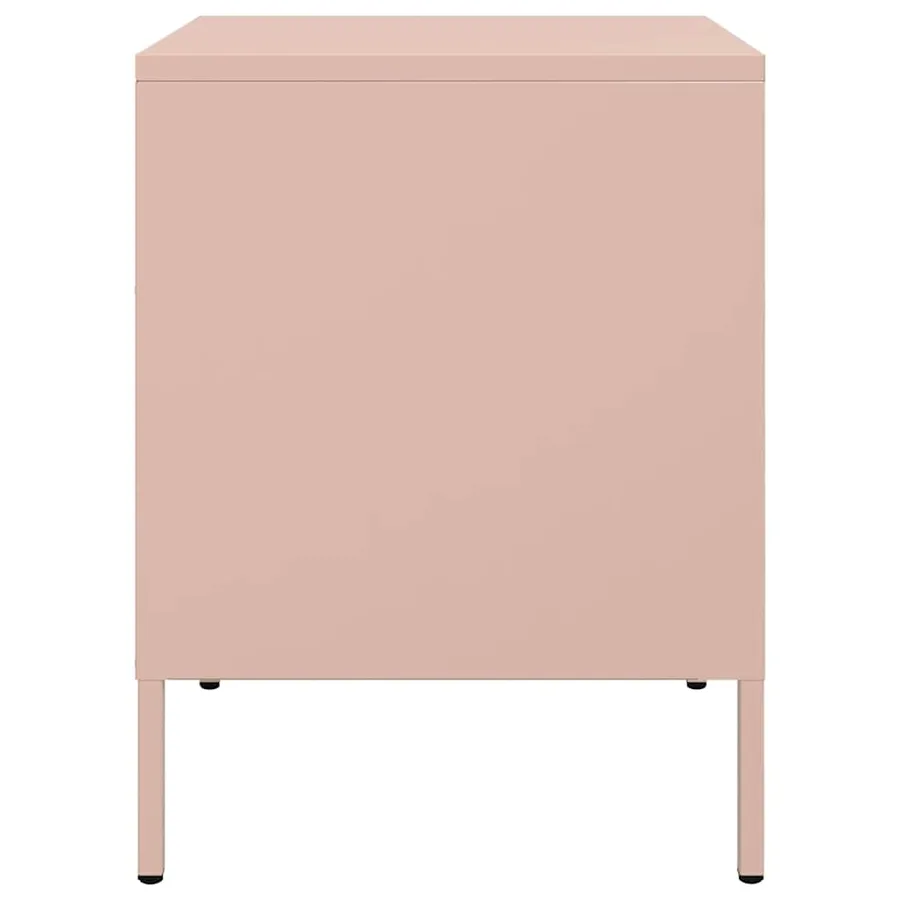 Table de chevet rose 36x39x50,5 cm acier - 7