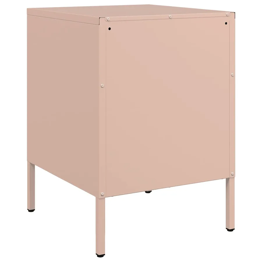 Table de chevet rose 36x39x50,5 cm acier - 8
