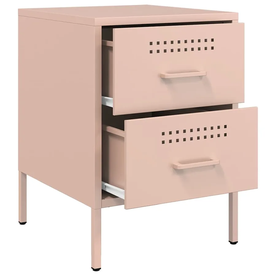 Table de chevet rose 36x39x50,5 cm acier - 9
