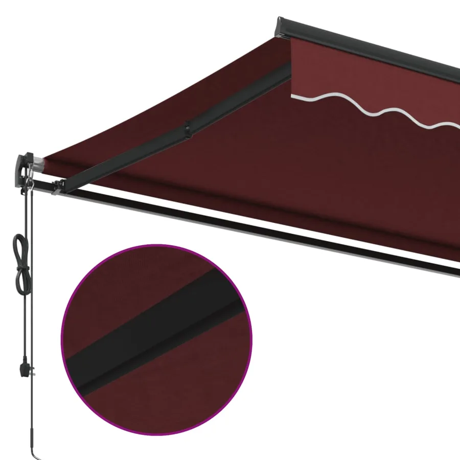 Auvent rétractable automatique bordeaux 450x350 cm - 7