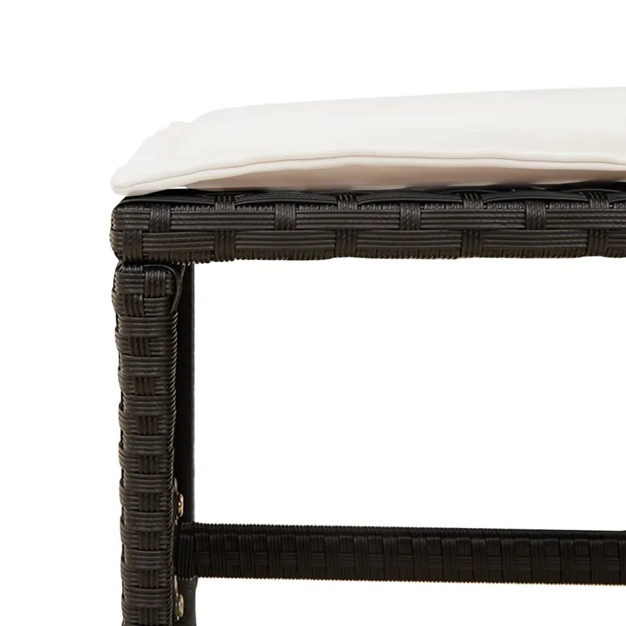 Ensemble à manger de jardin et coussins 9 pcs marron poly rotin - 10