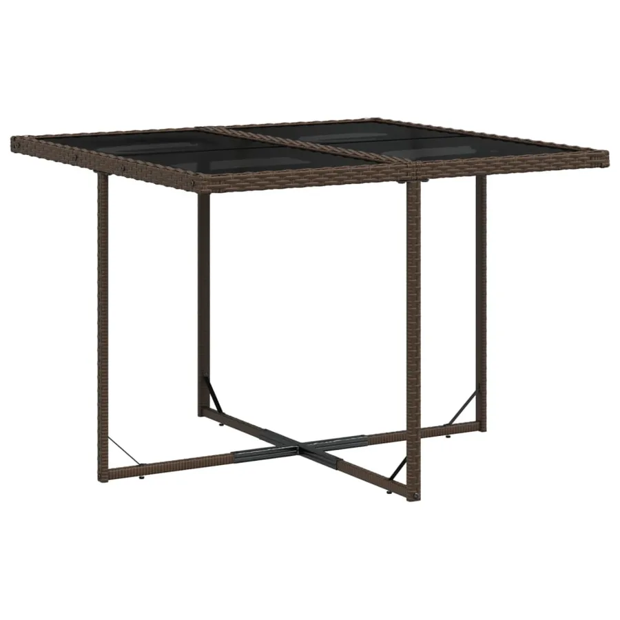 Ensemble à manger de jardin et coussins 9 pcs marron poly rotin - 4