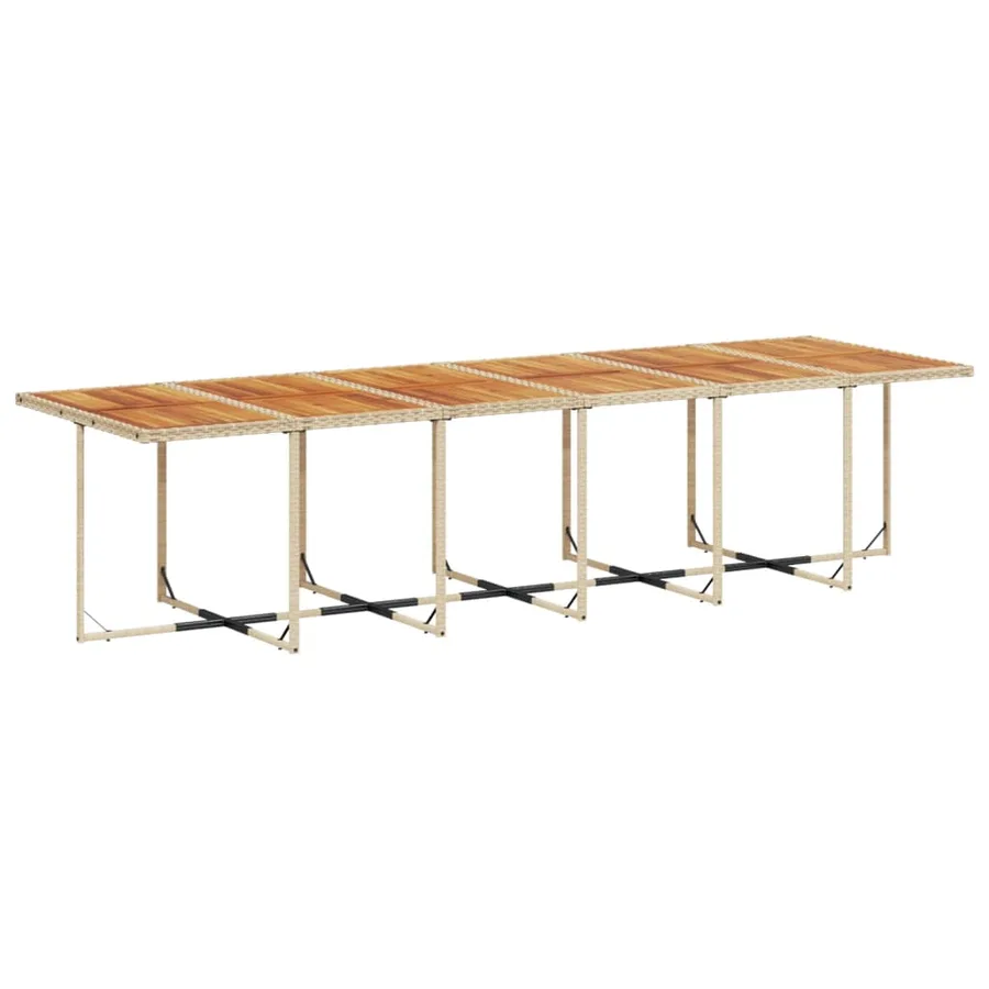 Ensemble à manger de jardin et coussins 17 pcs beige - 6