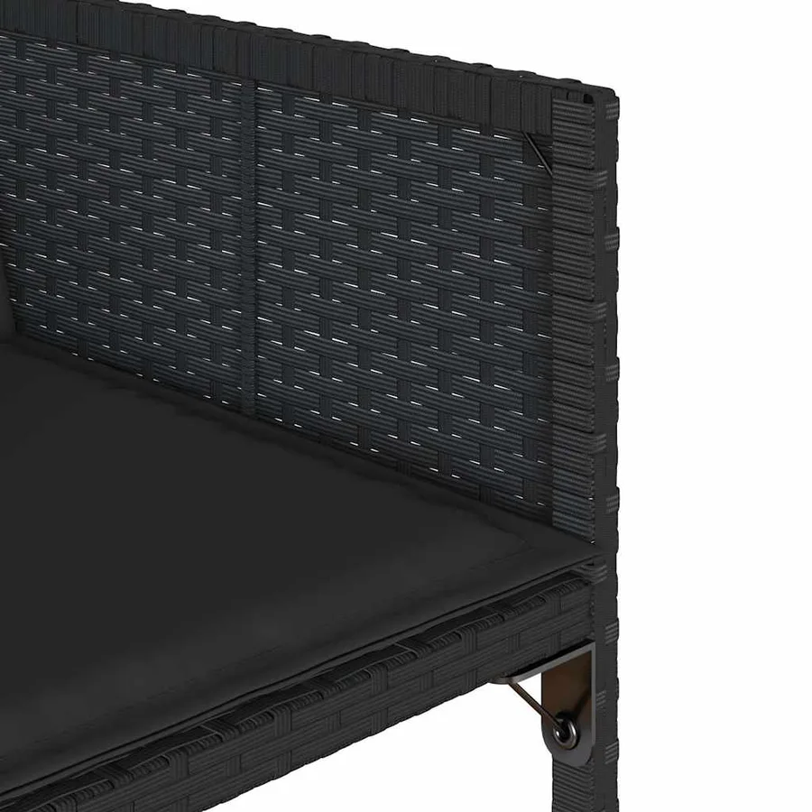 Ensemble à manger de jardin 9pcs coussins noir résine tressée - 8