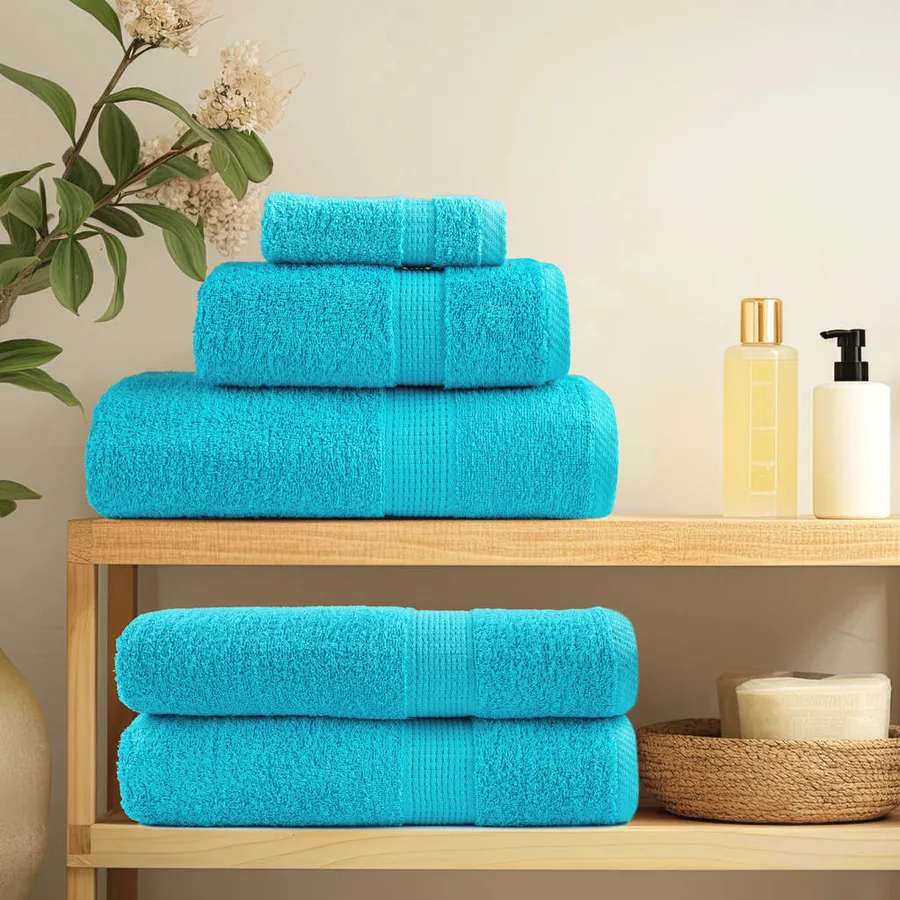 Serviettes de toilette premium SOLUND 2 pièces Turquoise 30 x 30 cm 600 g/m² - 3
