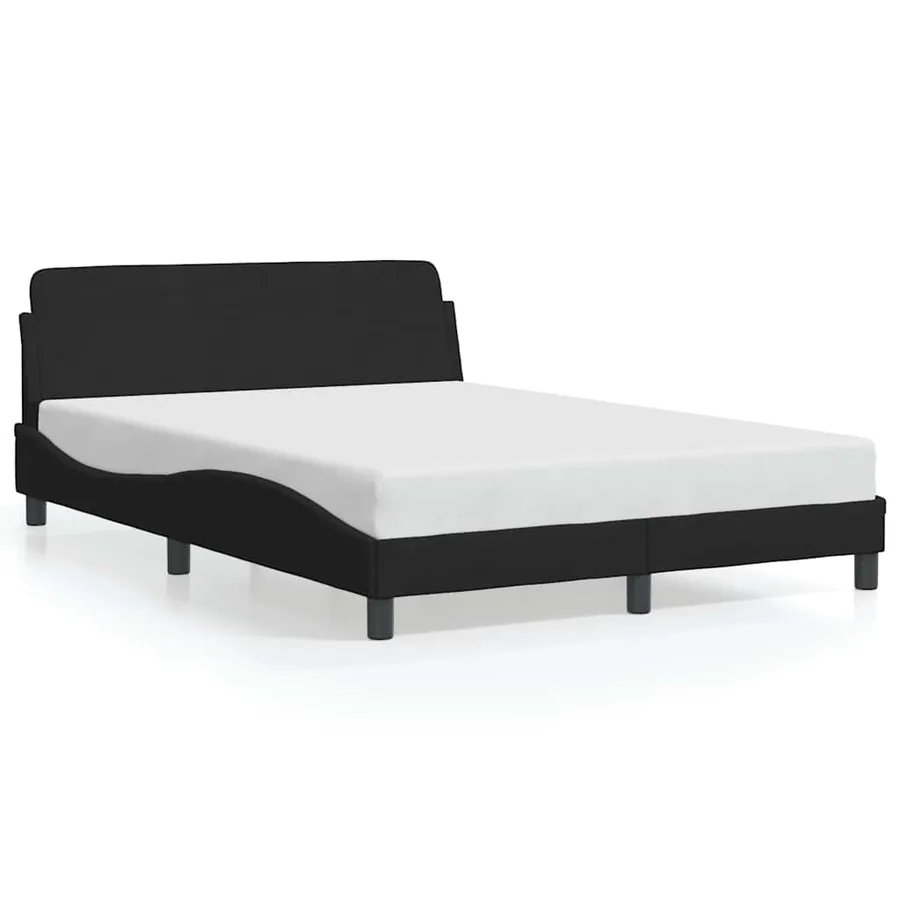 Cadre de lit Dover velours noir 135 x 190 cm