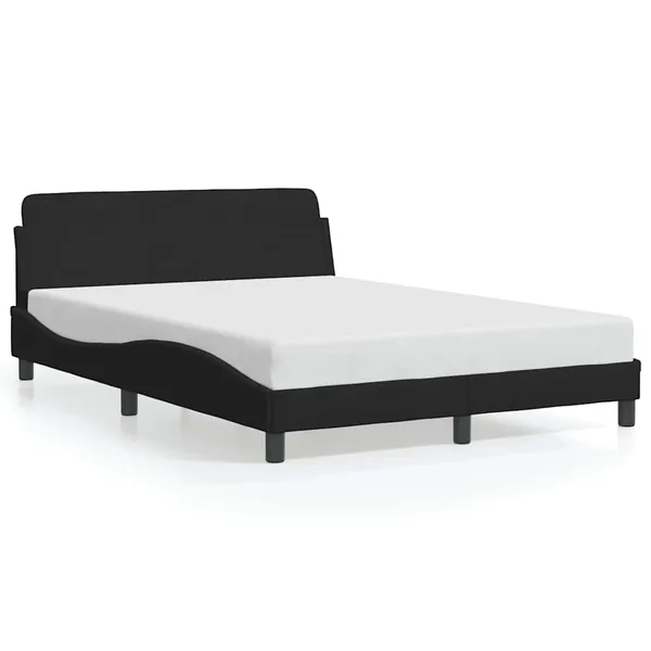 Cadre de lit Dover velours noir 135 x 190 cm