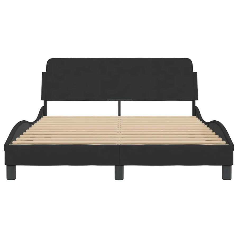 Cadre de lit Dover velours noir 135 x 190 cm - 4