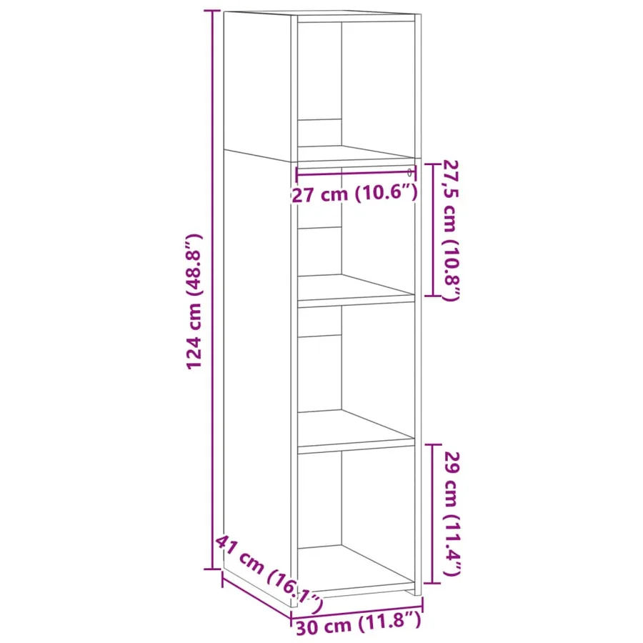 Buffet sonoma gris 30x41x124 cm bois d'ingénierie - 9
