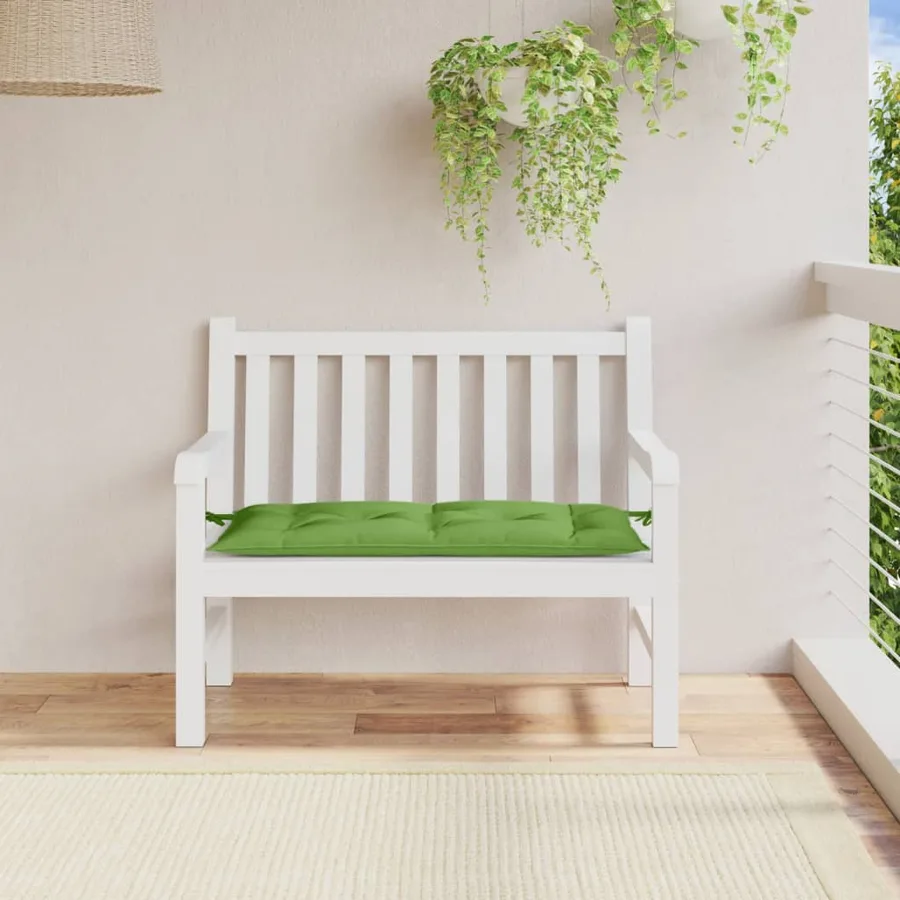 Coussin de banc de jardin vert mélangé 100x50x7 cm tissu - 3