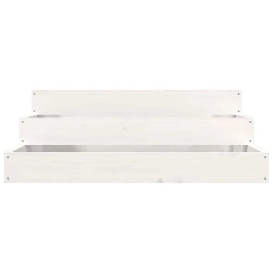 Jardinière Blanc 78x78x27 cm Bois massif de pin - 4
