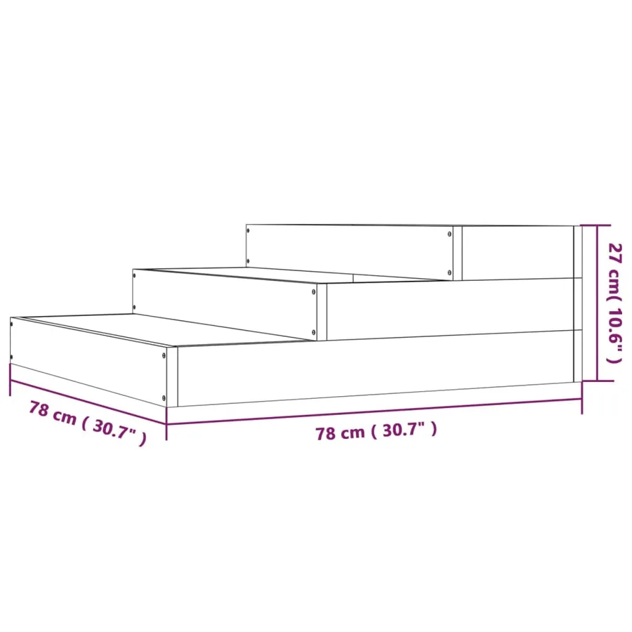 Jardinière Blanc 78x78x27 cm Bois massif de pin - 7