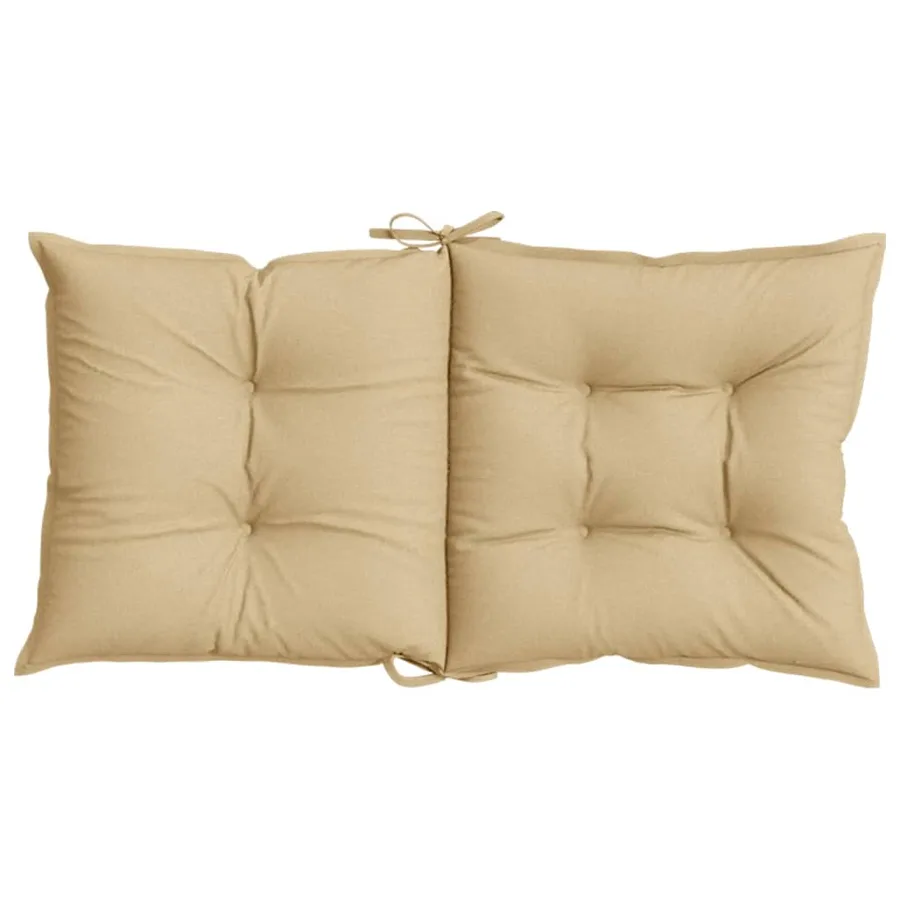 Coussins de chaise à dossier bas lot de 4 beige mélangé tissu - 7