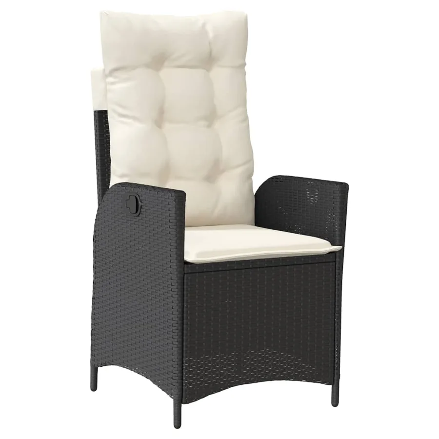 Ensemble à manger de jardin 4 pcs avec coussins noir - 5