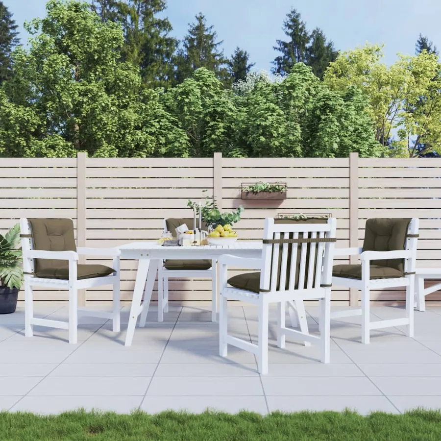 Coussins de chaise à dossier bas lot de 4 taupe mélangé tissu - 3