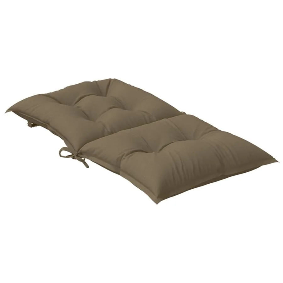 Coussins de chaise à dossier bas lot de 4 taupe mélangé tissu - 6