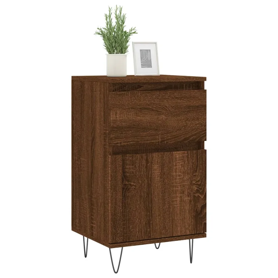 Buffets 2 pcs chêne marron 40x35x70 cm bois d'ingénierie - 3