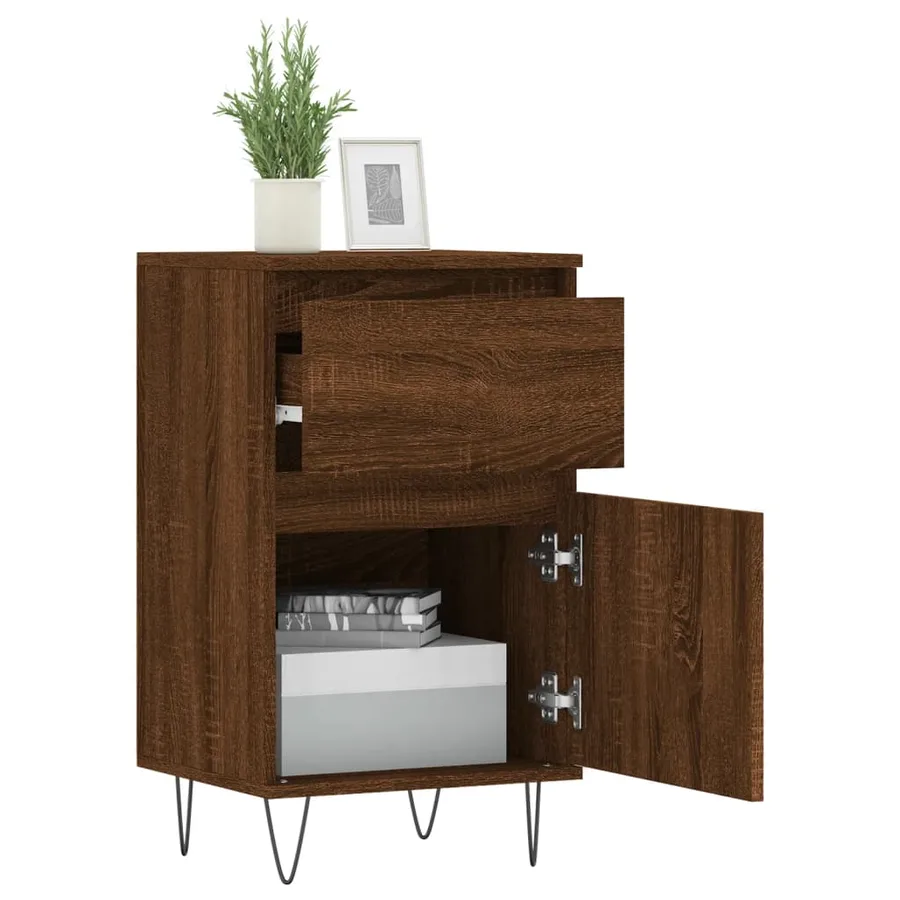 Buffets 2 pcs chêne marron 40x35x70 cm bois d'ingénierie - 4
