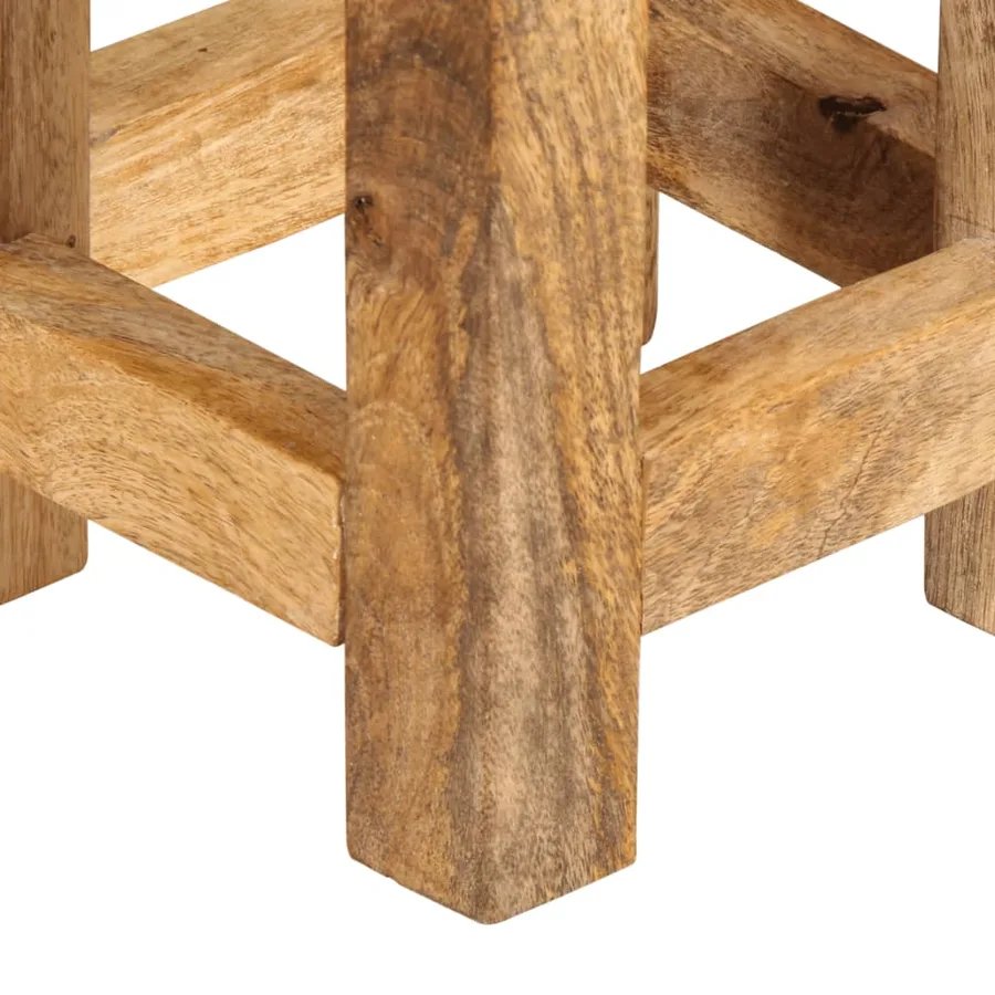 Tables d'appoint gigognes 3 pcs bois de manguier massif brut - 10
