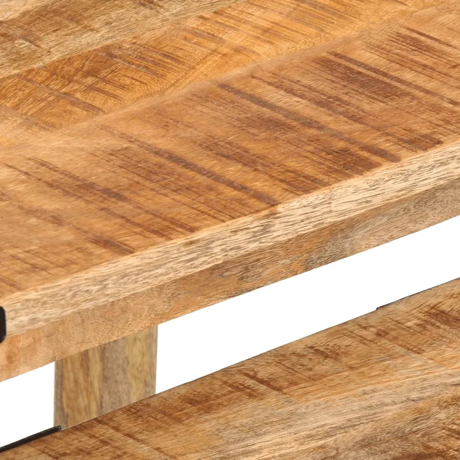 Tables d'appoint gigognes 3 pcs bois de manguier massif brut - 9