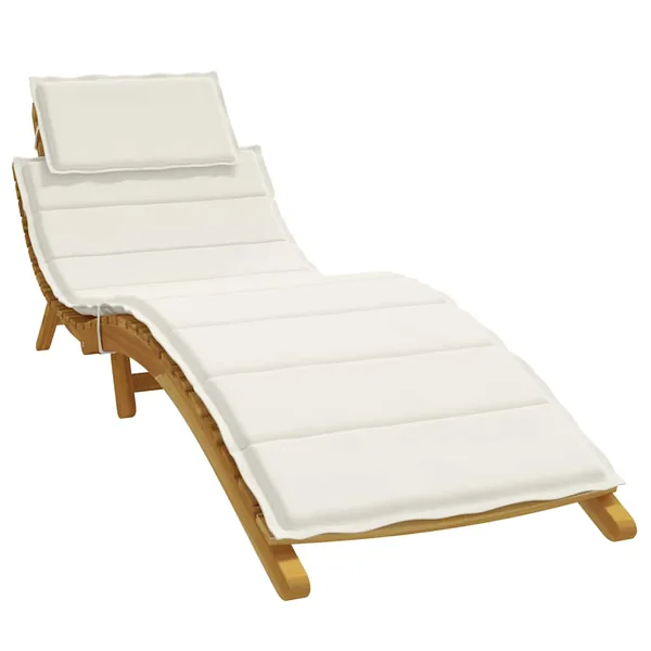 Coussin de chaise longue crème mélangé 186x58x4 cm tissu