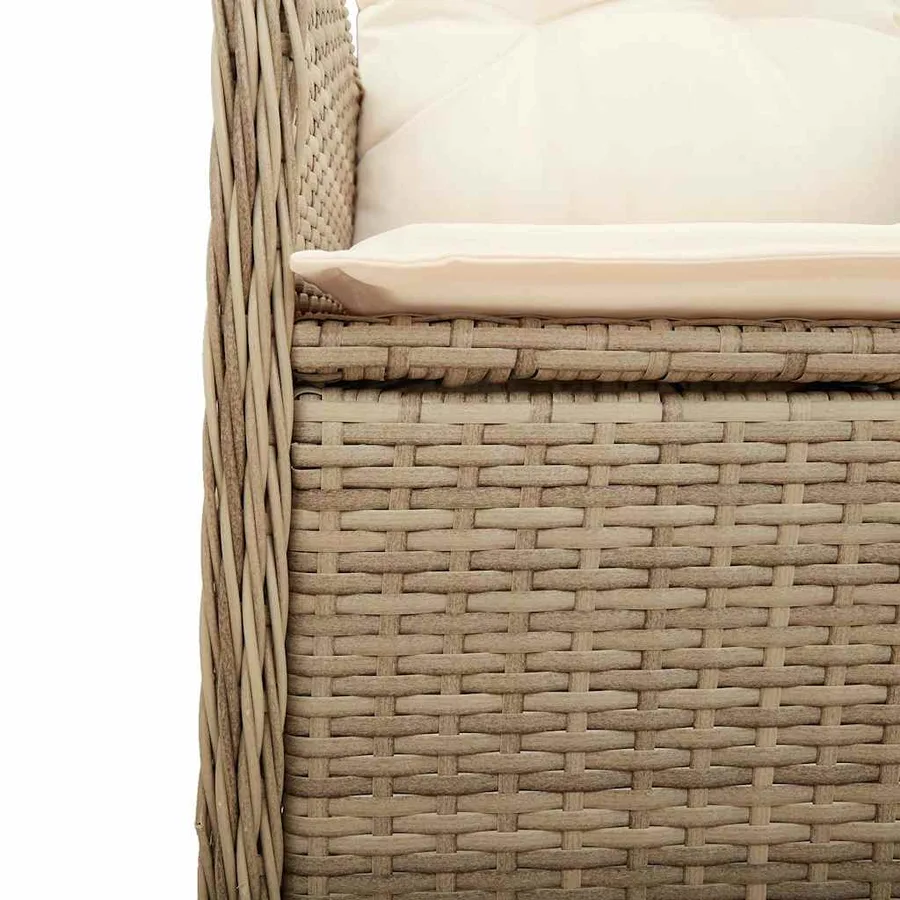 Ensemble de bistro de jardin 5 pcs coussins beige poly rotin - 6
